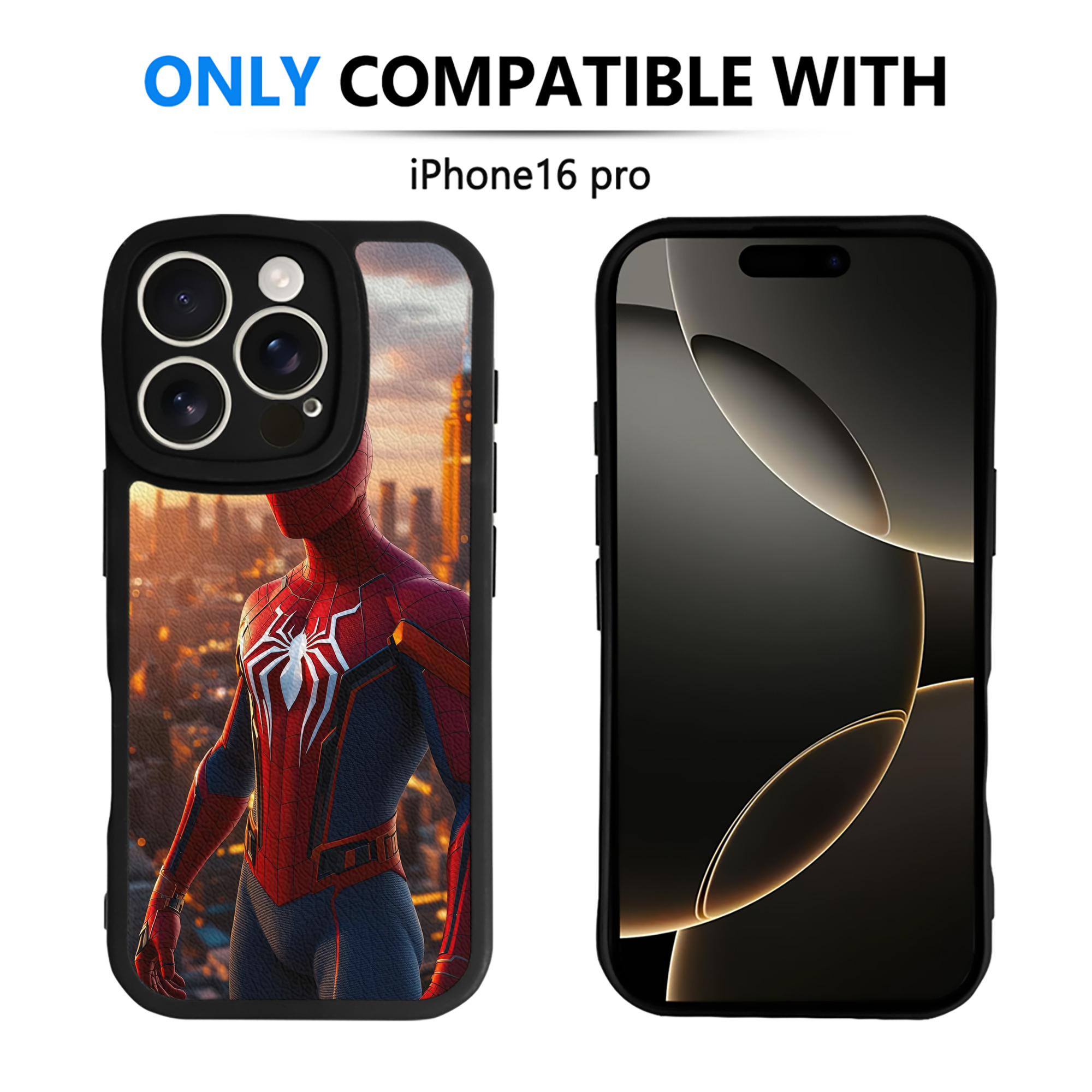 （画像用） Spider Man スパイダーマン 【iPhone 16シリーズ対応】シリコンスマホケース（レザー調） 材質：シリコン